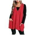 thumbnail image 2 of YMNXA Women'S Sweater Vest Sleeveless V Neck Solid Color Fashion Comfortable Knitwear Pullover Top For Casual Daily Wear Red Xl, 2 of 5