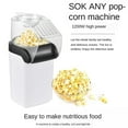 thumbnail image 2 of 110V US Plug 1200W Electric Popcorn Maker, ABS Material White Mini Home Corn Puffer Machine, Compact Hot Air Popcorn Popper for Household Use with User Manual, 2 of 6