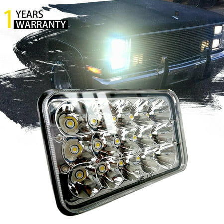DOT Approved Rectagular Sealed Beam 4X6 LED Headlight Hi/Lo Replace Semi Hid Halogen H4651 H4656 Headlamps For Kenworth T600 W900B Truck Peterbilt 379 Chevy S10 RV Suzuki DRZ Honda