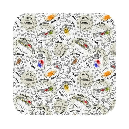 

Matuu Fastfood 2 for Cup Coasters Set of 6 Leather Coasters Desk Coasters for Office Measures 4” x 4” Square