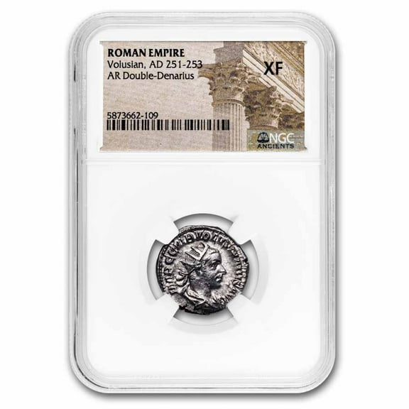 Roman Empire AR Double Denarius Volusian (251-253 AD) XF NGC