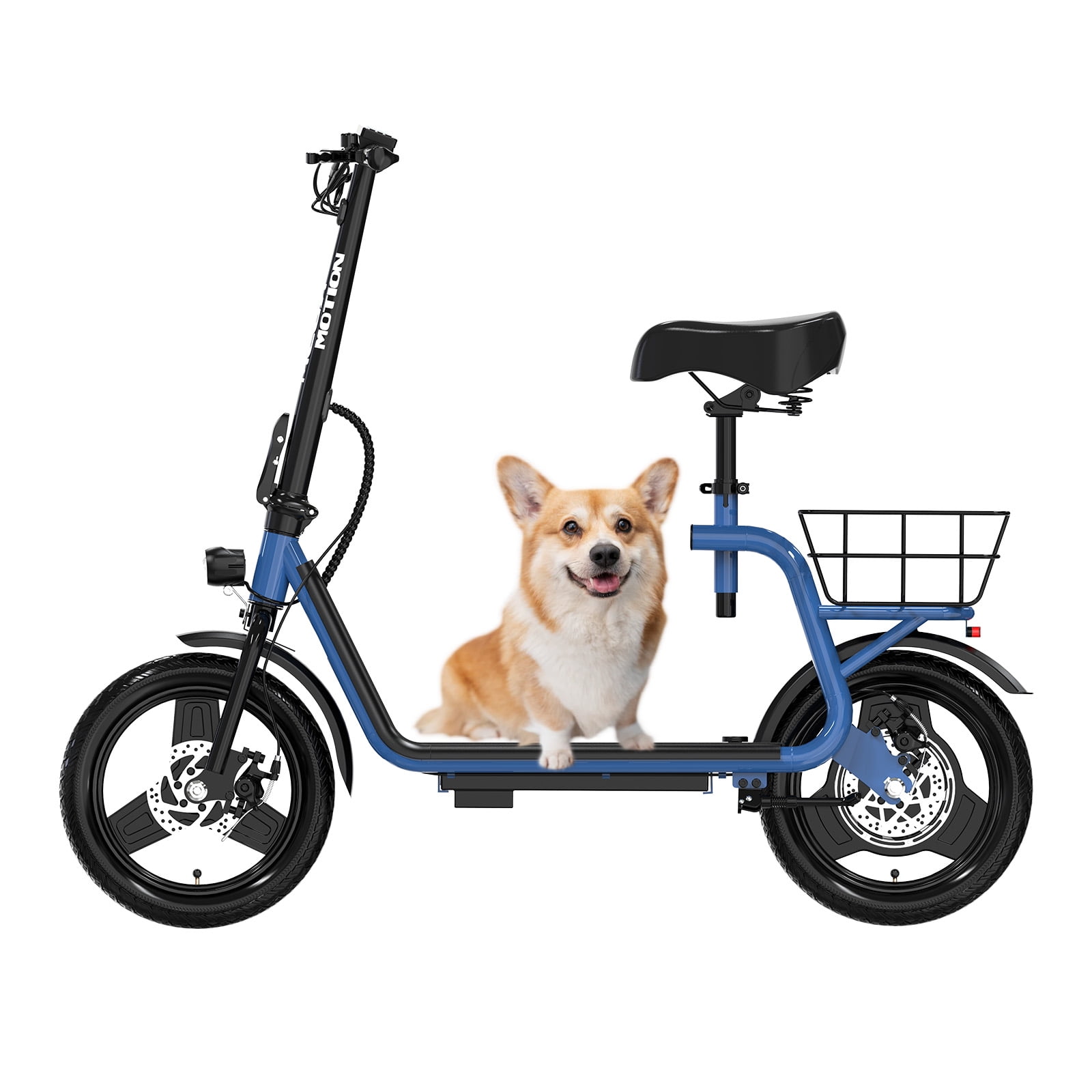 MEGA MOTION Electric Scooter Ebike, 400W Foldable Scooter with Seat 18.6MPH/7.8Ah battery, 14in Adult Electric Bicycle e scooter HS5