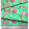 thumbnail image 3 of Soimoi Velvet Fabric Floral Wreath & Flamingo Bird Decor Fabric Printed Yard 58 Inch Wide, 3 of 3