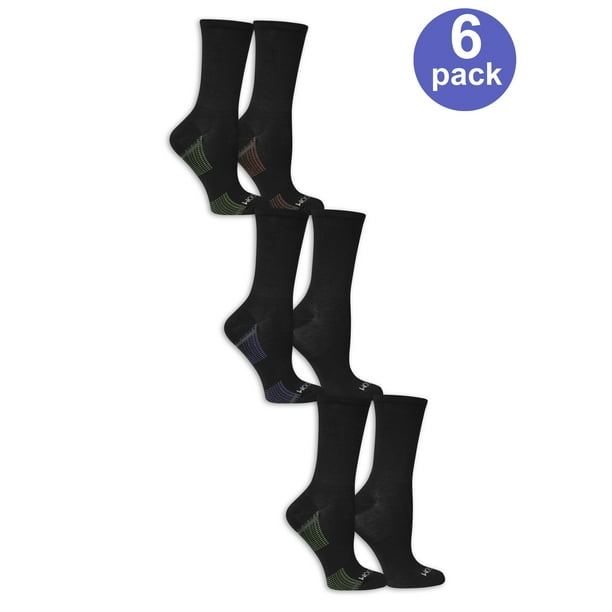 Women's Arch Support Crew Socks, 6 Pack
