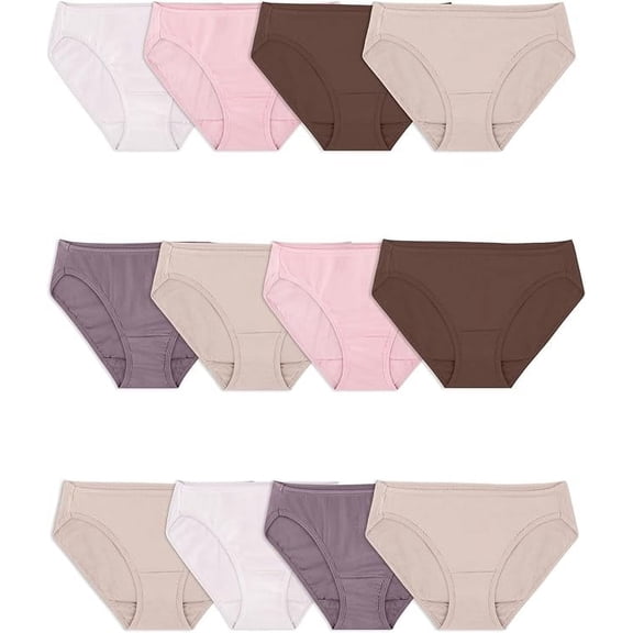 Fruit of the Loom Women's Eversoft Cotton Underwear Multipacks, Tag Free & Breathable, Available in Plus Size