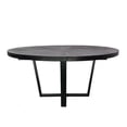 thumbnail image 3 of Benjara Raj 63" Round Dining Table- Cross Legs Design- Black Acacia Wood- Iron, 3 of 6