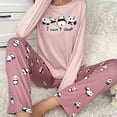 thumbnail image 5 of XIAONU Panda Pajama Set for Women Long Sleeve Top & Pants Homewear Comfortable Cute Two Piece Sleepwear, 5 of 7