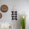 thumbnail image 2 of CosmoLiving by Cosmopolitan Black Cotton Fabric Macrame Handmade Intricately Weaved Home Wall Decor with Fringe Tassels, 13" x 1" x 67", 2 of 8