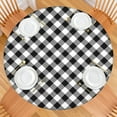 thumbnail image 2 of Black White Checkerboard Checkered Pattern Round Fitted Tablecloth with Elastic Edge,Dining Table Cover Waterproof,Outdoor Round Tablecloth for Camping,Dining,Indoor and Outdoor, 2 of 7
