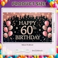 thumbnail image 2 of Pink Balloons 60th Birthday Banner Gold Glitter Happy Birthday Display Design Ribbon Decor 60th Celebration Backdrop for 60th Birthday Party Indoor Party Decoration Photo Backdrop, 2 of 9