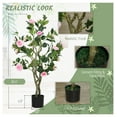 thumbnail image 4 of Artificial Camellia Flowers Set of 2, 39 inch Pink Faux Plants in Pots - Indoor Home Decor, 4 of 9