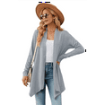 thumbnail image 2 of Cárdigan para Mujer, Elegante, Informal, de Larga, Abierto, Gris, Azul, Talla S, 2 of 6