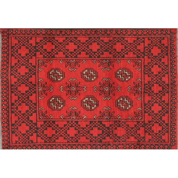 Ahgly Company Indoor Rectangle Traditional Brown Red Persian Area Rugs, 4' x 6'