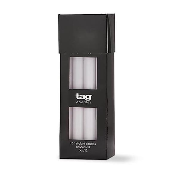 Tag 129651 10 in. Class Candle, White - Pack of 12