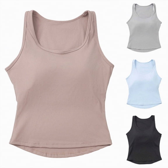 vigerkar Soft Undershirt Tank Top Cotton Undershirt Sleeveless Shirts for Women (Light Blue, M)