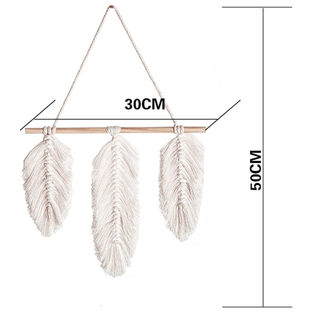 Tapiz Bohemio De Macramé Para Colgar En La Pared Tejido De 3 Hojas, Regalo De Cumpleaños, Decoración De Arte De Pared Hecha A Mano Para El Hogar, Sala De Estar, Dormitorio Cateissary HA023587-00