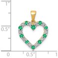 thumbnail image 4 of 14K Yellow Gold Diamond And Emerald Heart Pendant Made In India pm5270-em-003-ya, 4 of 5
