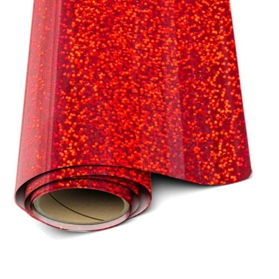 Siser Holograhic Vinyl -Red HTV - 20"x 1 yard (36" total) Iron On Vinyl Heat Transfer Vinyl