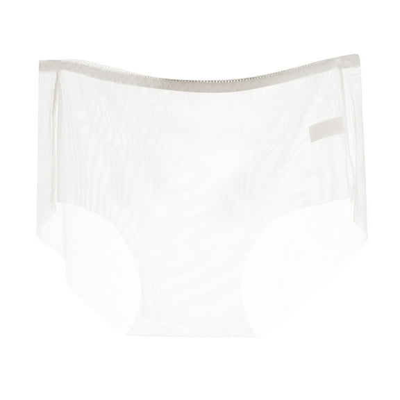 Panties for Women,Seamless Sheer Mesh Low Rise Panties Comfort Underwear,Womens Underwear,White,L