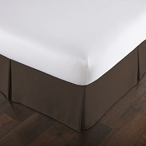 Souths Fine Linens Vilano Springs 15 Inch Drop Pleated Bed Skirt Chocolate Brown Queen Com Souths Fine Linens Vilano Springs, Dark Brown King Size Bed Skirt