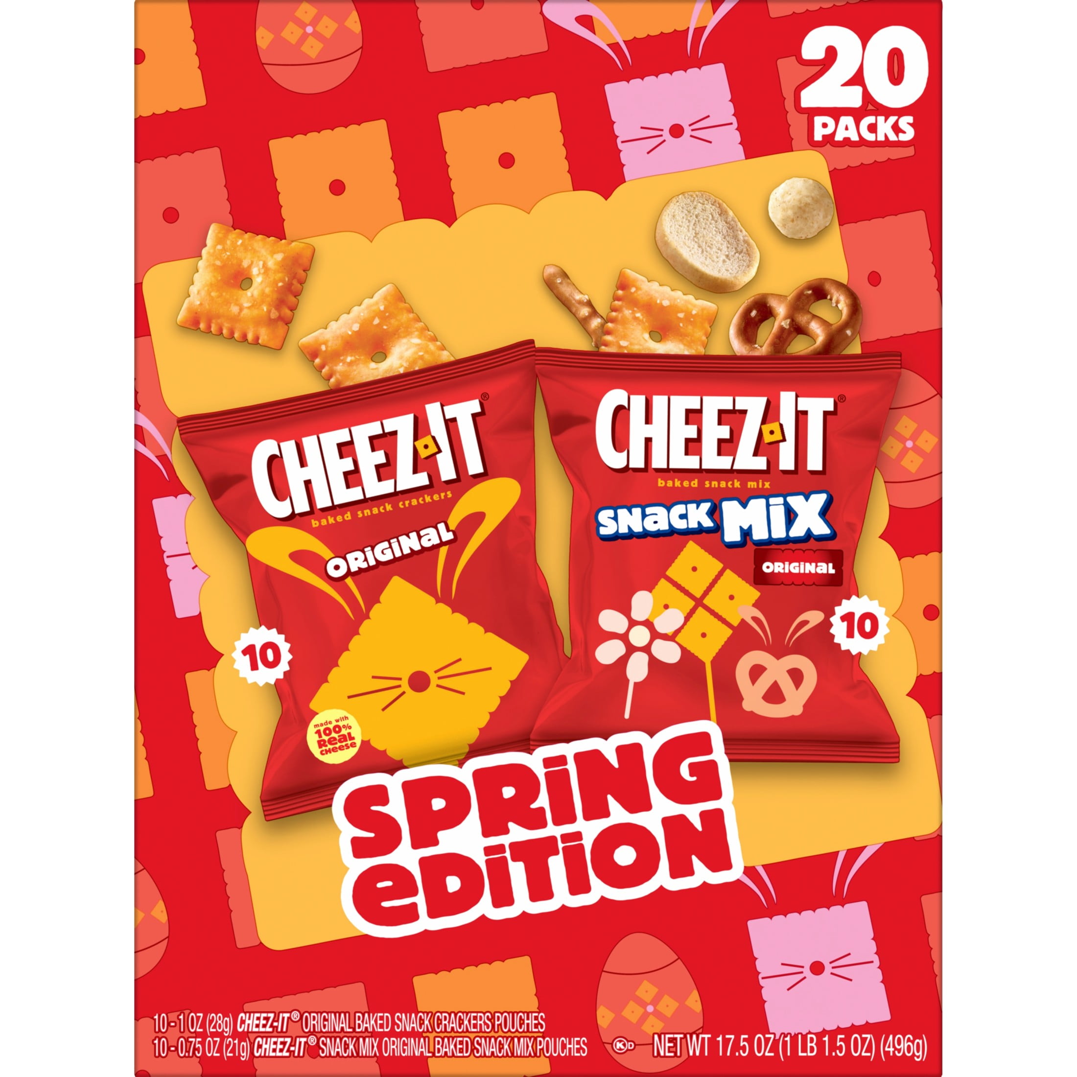 Cheez-It Variety Pack Baked Snack Crackers and Snack Mix, Easter Snacks, 20 Count