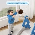 thumbnail image 2 of KORIMEFA 4-in-1 Kids Slide and Swing Set, Indoor and Outdoor Playground Toddlers 1-4 Years, Includes Slide, Swing, Basketball Hoop, and Climber, 2 of 9