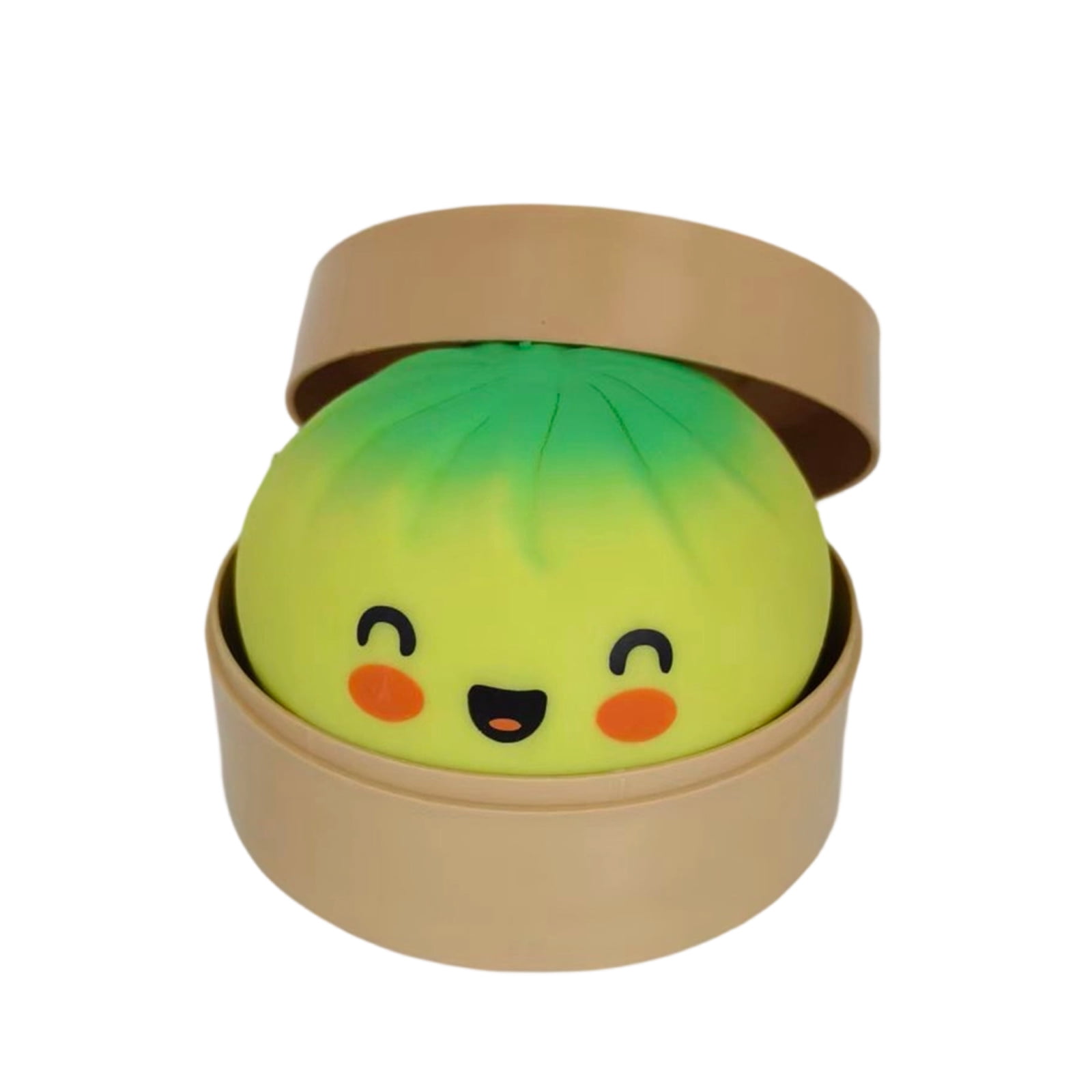Glitter Colorful Dumpling Squishy, Large Squishy Dumpling with Steamer, Squishy Dumpling Doll with Cute Expressions, Silicone Bun Sensory Fidget Dolls, Hand Pinching Decompression Dolls
