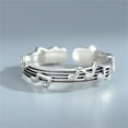 thumbnail image 6 of Guodhu Silver Musical Notes Band Ring | Music Note Rings Women Melody Ring Comfort Fit Adjustable Engagement Wedding Jewelry Accessories Gift Couple's for Women Men, 6 of 9