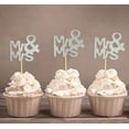 thumbnail image 5 of Darling Souvenir, Mr & Mrs Wedding Cupcake Toppers, Party Dessert Decorations - Pack Of 20, 5 of 5