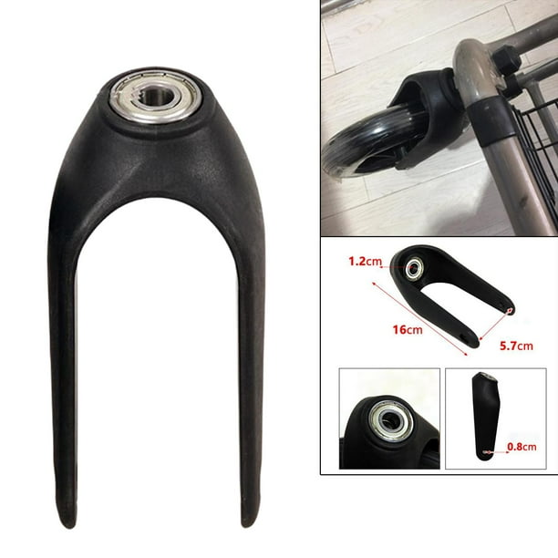 Kit de Horquilla Delantera para Silla de Ruedas perfecl Rodamiento de 1,2 Cm Plástico ABS Pies de Repuesto Negros 8 pulgadas