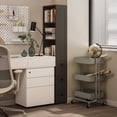 thumbnail image 2 of LAUSAINT HOME Tall Narrow Storage Cabinet, Anti-Tipping Floor Cabinet with 2 Adjustable Shelves & 3-Level Drawers for Small Space, Bathroom, Kitchen, Black, 2 of 11