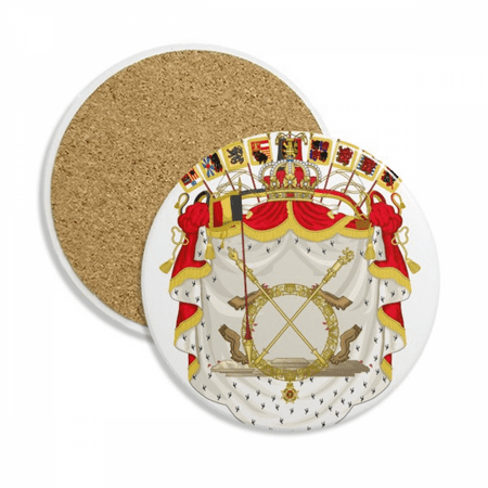 

Belgium National Emblem Country Coaster Cup Mug Tabletop Protection Absorbent Stone