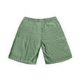thumbnail image 4 of Godokuleh Lininco Mens Shorts | Mokaloha Mens Shorts | Men's Breathable Linen Embroidered Logo Loose Holiday Short Green 4XL, 4 of 5