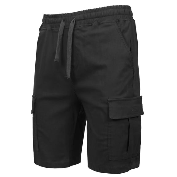 Men’s Flex Cargo Shorts with Elastic Waistband and Drawstring – Comfortable Fit with 6 Pockets and Stretch Fabric (S-2XL)