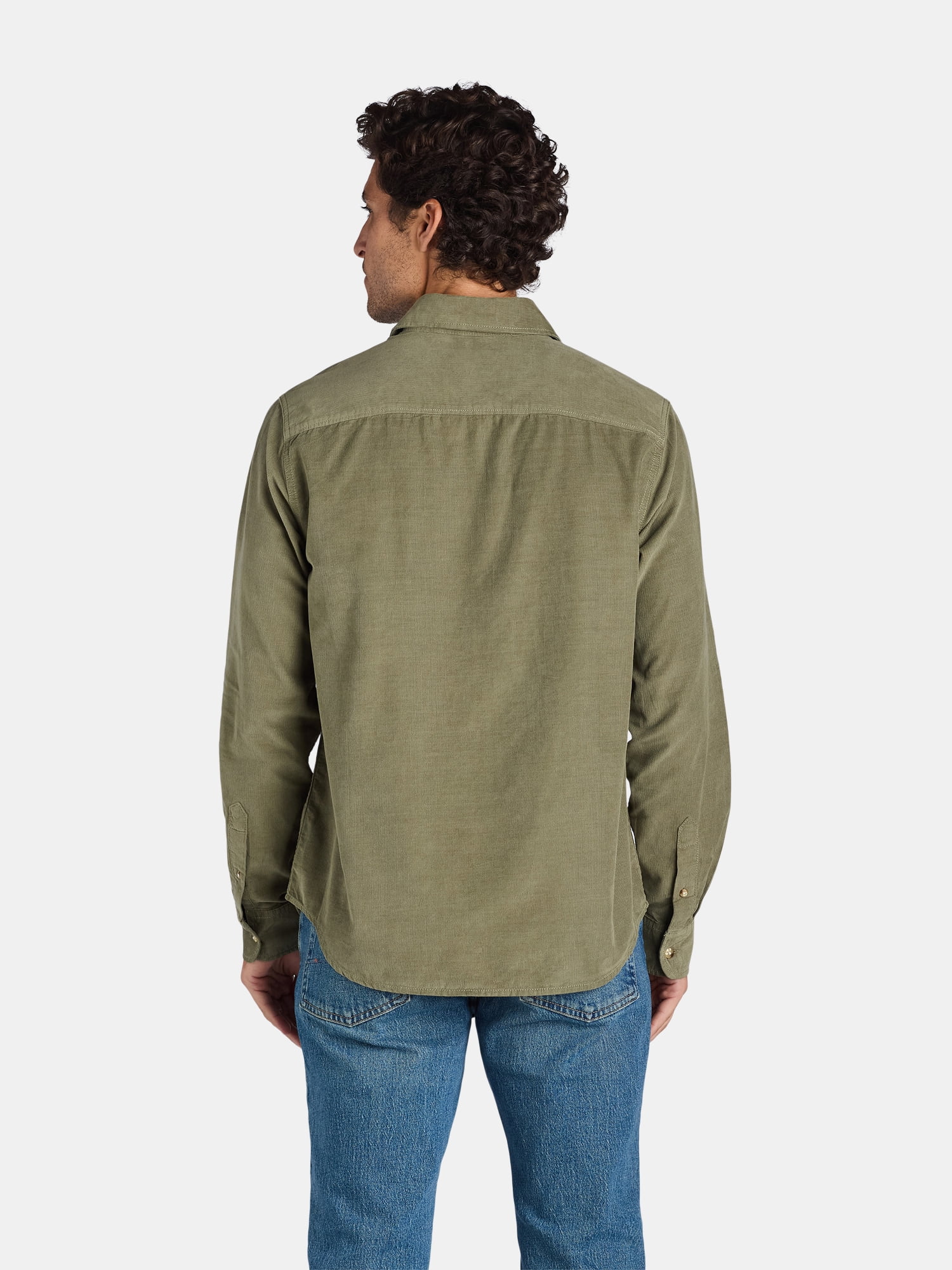 George Men's and Big Men's Corduroy Shirt with Long Sleeves, Sizes S-3XL