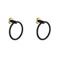 thumbnail image 3 of pitrice Towel Ring Fixing Rings Hanging Rack Convenient Towels Hangers for Indoor Use Hanger Stand for Home Bathroom Kitchen Use Black gold 2Set, 3 of 6