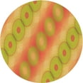 thumbnail image 1 of Ahgly Tapis Rond Lavable en Machine Intérieur Transitionnel Orange Néon, 8 Pieds Rond, 1 of 7