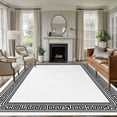 thumbnail image 2 of White Greek Key Large Area Rugs for Bedroom Living Room, Soft Non Slip Carpet Bedside Rug, Geometric Greece Ancient Farmhouse Geo Rectangular Floor Cover Kitchen Accent Rug 5'x8' for Office, 2 of 9