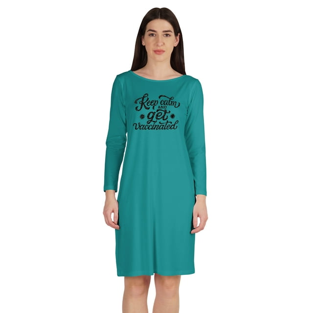 Inkmeso T-Shirt Drôle "Keep Calm And Get Vaccinated" pro-Vaccin Col Bateau