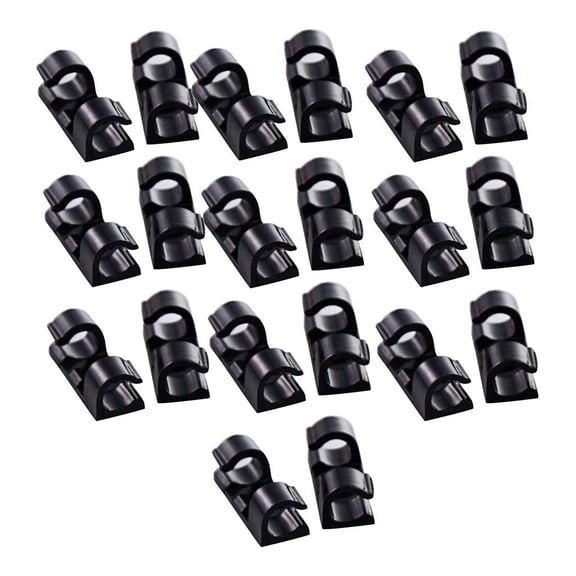 20x Clips Adhesivos CUTICAT Organizador de Cuerda Alambre Negro Abrazadera de cable de amarre de alambre