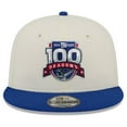 thumbnail image 2 of Men's New Era Cream/Royal New York Giants 100th Season Two-Tone 9FIFTY Snapback Hat, 2 of 6