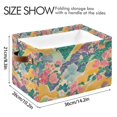 thumbnail image 4 of Yayeee Canvas Storage Basket with Handles for Shelves Fabric Bins Closet Organizer, Yellow Floral Wave, 4 of 8
