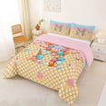 thumbnail image 2 of Manfei Cartoon Pattern Queen Comforter Set,Cute Ice Cream Comforter Sets Queen,Yellow,Pink Reversible,3-Piece,1 Comforter and 2 Pillowcases, 2 of 7