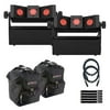 Chauvet DJ EZBeam Q3 ILS Battery-Powered All-in-One Wall Accent & Effect Light 2-Pack with Bags Package