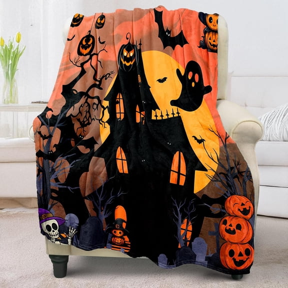 Cute Halloween Blankets for Kids/Adults, Spooky Blanket for Boy/Girls/Toddler, Throw Blanket for Couch