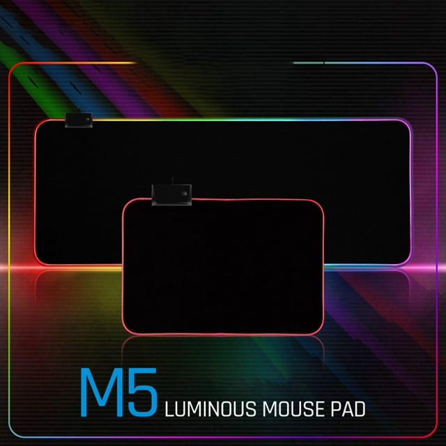 Langgg Colorful Light Mouse Pad Computer Laptop PC Non-slip Rubber Mice Mat Gaming Playing Accessories