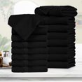 thumbnail image 2 of Ample Decor Black Bath Towels for Bathroom Set of 16 100% Cotton Popcorn Textured -Quick Dry, Highly Absorbent, OEKO-TEX Certified, Machine Washable - Mulaayam Collection - 30 X 54 Inch, 2 of 5