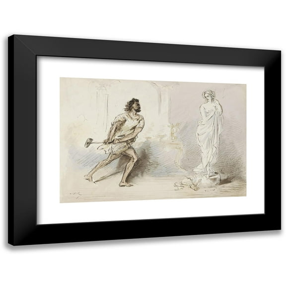 Alexander Ver Huell 14x11 Black Modern Framed Museum Art Print Titled - Pygmalion En Galatea (C. 1854 - C. 1887)