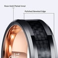 thumbnail image 3 of NUNCAD 8mm Tungsten Wedding Ring for Men Women Black Carbon Fiber Inlay Polished Beveled Edges Size 7-12, 3 of 5