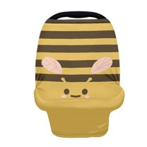Renewold Kawaii Bee Print Baby Car Seat Covers High Chair Canopy Shopping Cart Cover, Baby Breastfeeding Cover for Mothers